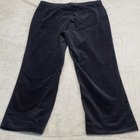 Talbots Black Velvet Straight Leg Cropped Pants Women 16 Capsule Classic Party - Picture 2 of 8